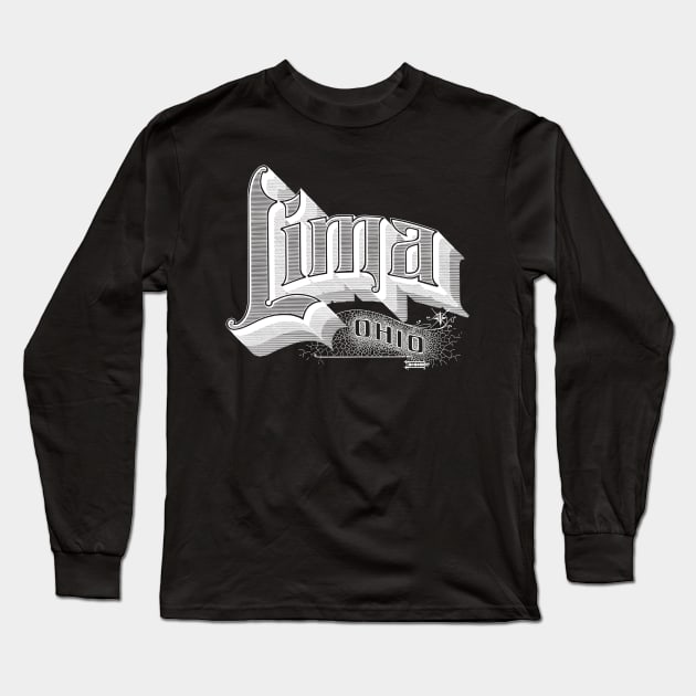 Vintage Lima, OH Long Sleeve T-Shirt by DonDota